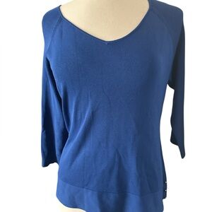 Coldwater Creek Royal Blue Knit Top size Large Excellent